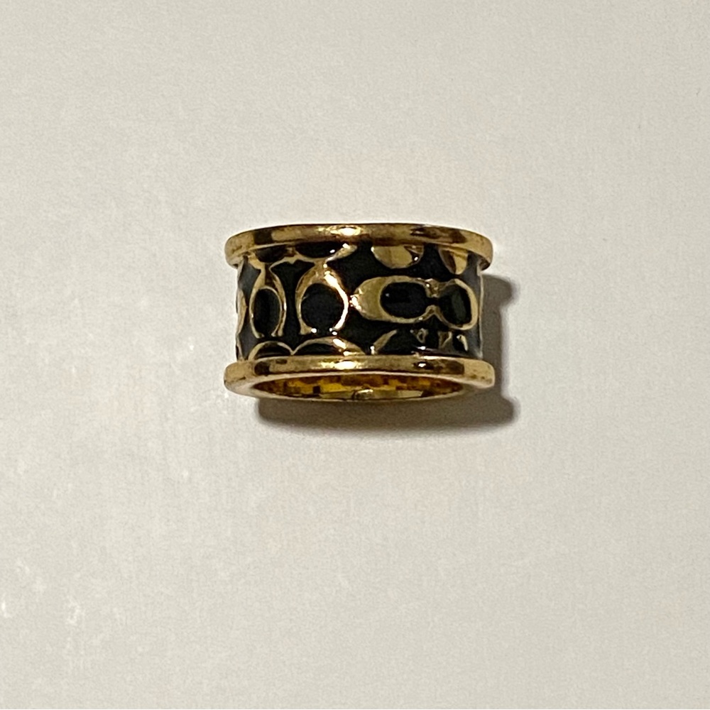 Coach Vintage Gold & Black Metal Miranda Logo Signature Band